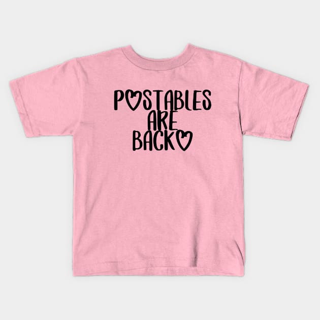 POstables are Back (Dark Font) Kids T-Shirt by Hallmarkies Podcast Store